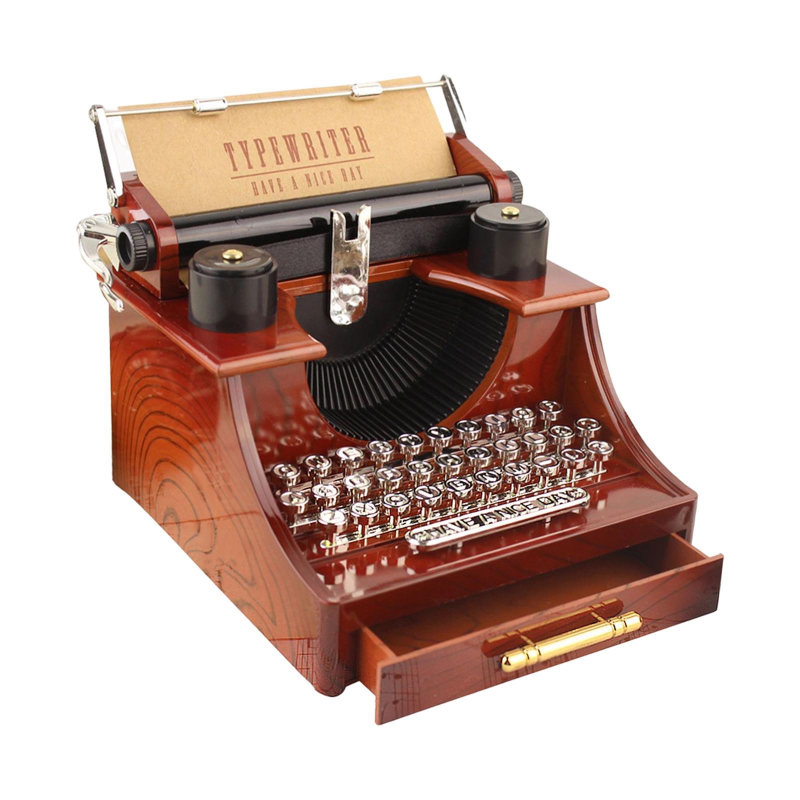 Typewriter Music Box Tabletop Ornaments Clockwork Music Box for Event Party