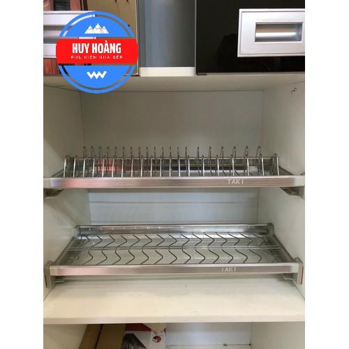 Giá Úp Bát Đĩa Chữ V 2 Tầng INOX 304 Nan Dẹt Chính Hãng
