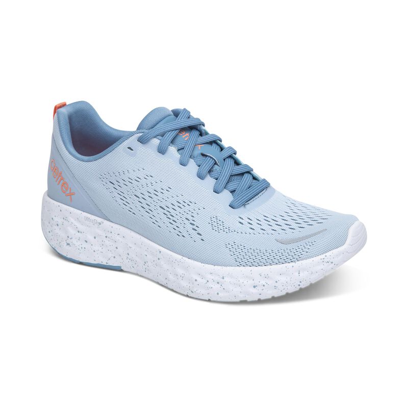 Giày thể thao sức khoẻ nữ Aetrex Danika Blue - Sneaker cao gót đế đệm mềm nhẹ