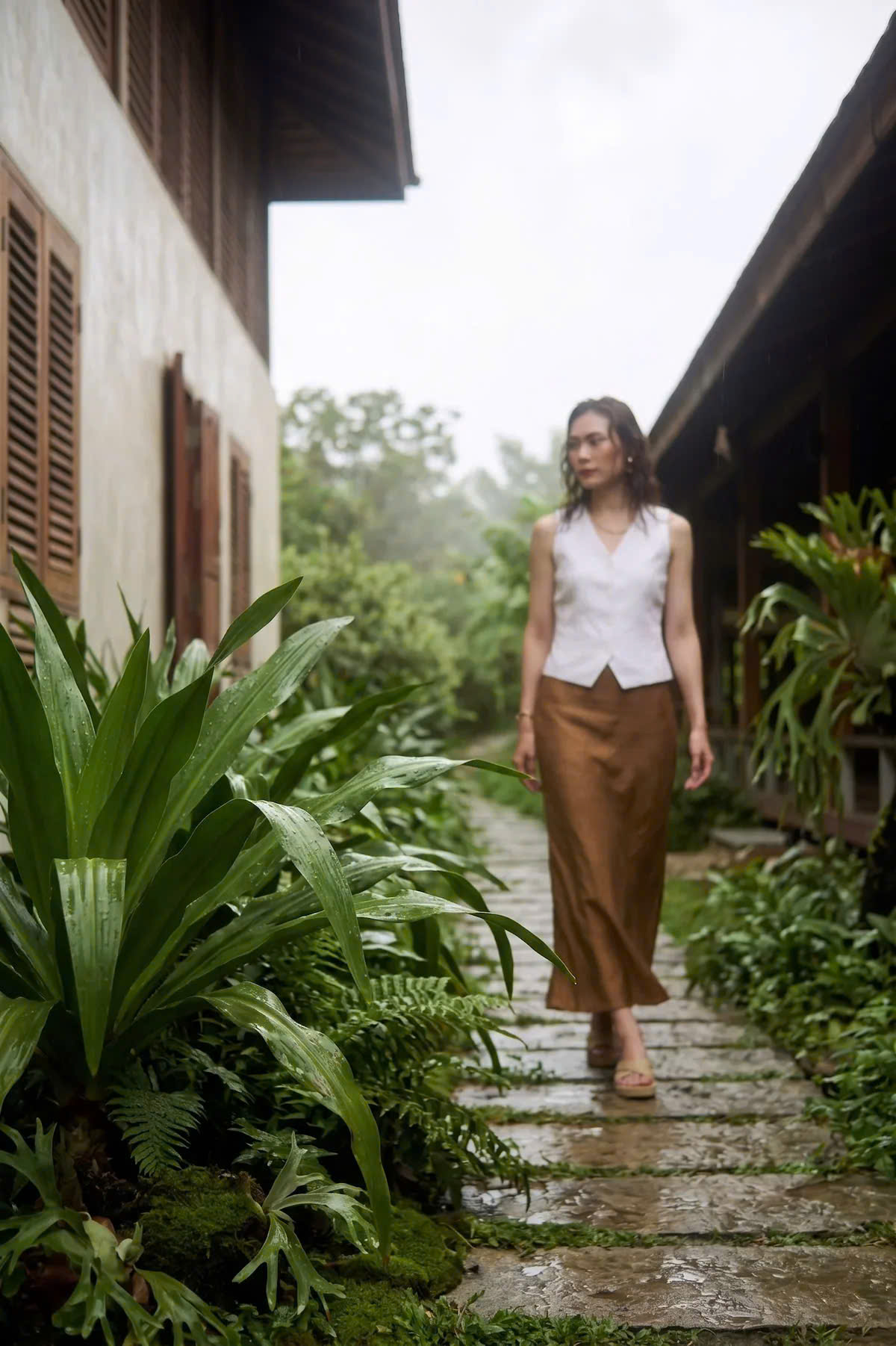 Áo Vest Gilet Linen Trắng An Nam TOP203 thời trang Hity