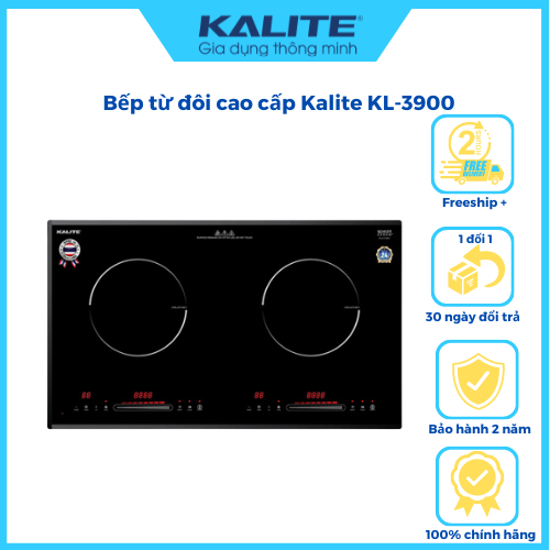 Bếp điện từ đôi Kalite KL 3900, bếp nấu 4400W chịu nhiệt chịu lực 80kg, Hàng chính hãng