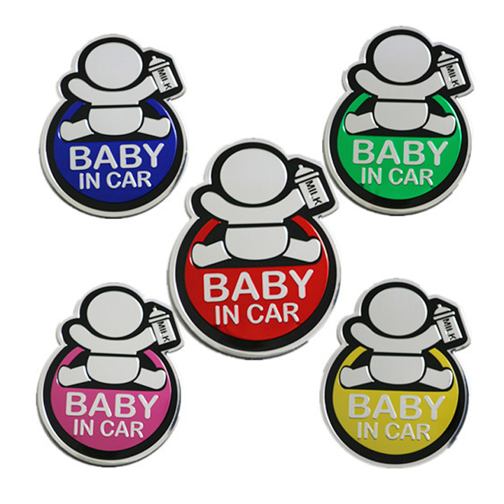 Logo dán kim loại BABY IN CAR