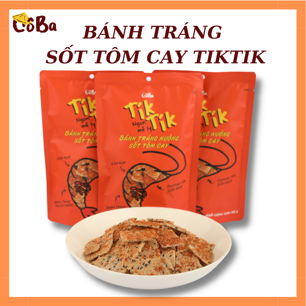 [Bán chạy] Bánh tráng nướng Batrafood Cô Ba sốt tôm cay 45g [Combo 10] đồ ăn vặt, mồi nhắm, mồi nhậu ngon, giá rẻ cho dân văn phòng, học sinh