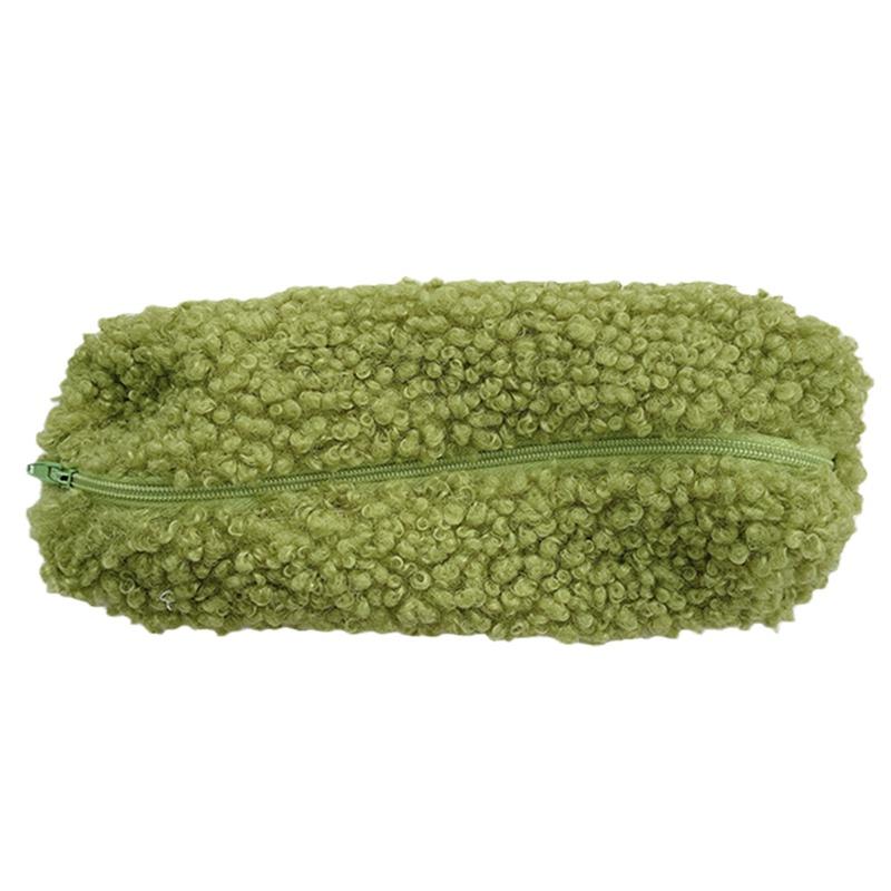 Túi Đựng Bút / Dụng Cụ Trang Điểm Bằng Vải Lông Có Khóa Kéo Tiện Dụng Cho Học Sinh / Văn Phòng