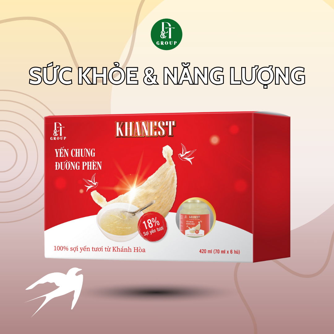 KHANEST - Yến chưng đường phèn dành cho trẻ em /70 ml ( túi xách 6 hũ)