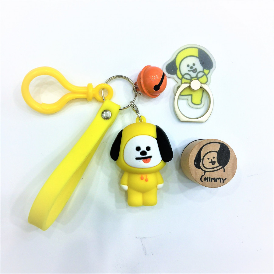 Bộ Móc Khoá Cún Vàng & Hình Vẽ Dễ Thương - W19