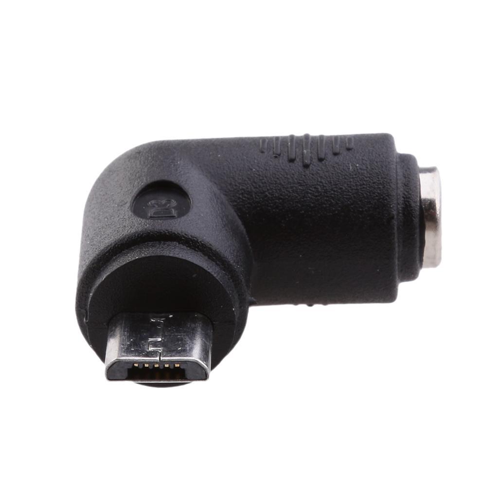 5x DC 5.5x2.1mm Female Socket to Micro USB Male Adapter Connector 90 Degree