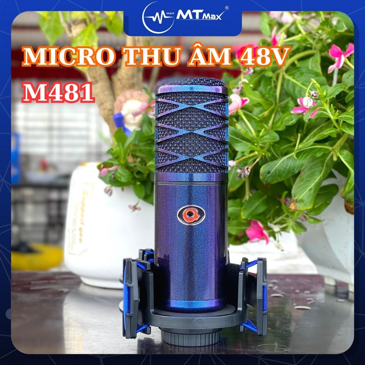 Micro Thu Âm 48v M481 – Dành Cho Livestream, Phòng Thu. Chất lượng nâng tầm giọng hát có đèn Mic thu âm hát karaoke online chuyên nghiệp - Chống hú, chỗng nhiễu, xử lí tạp âm cực tốt - Condenser microphone - Thiết kế sang trọng,