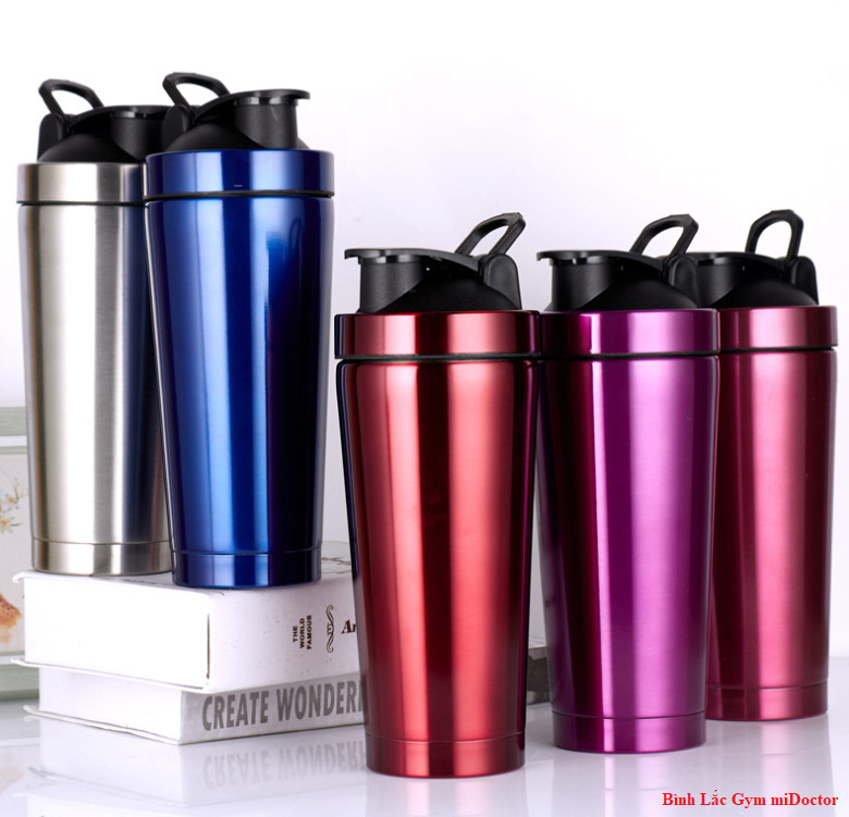 Bình Lắc Shaker Inox Gym Có Giữ Nhiệt Chính Hãng