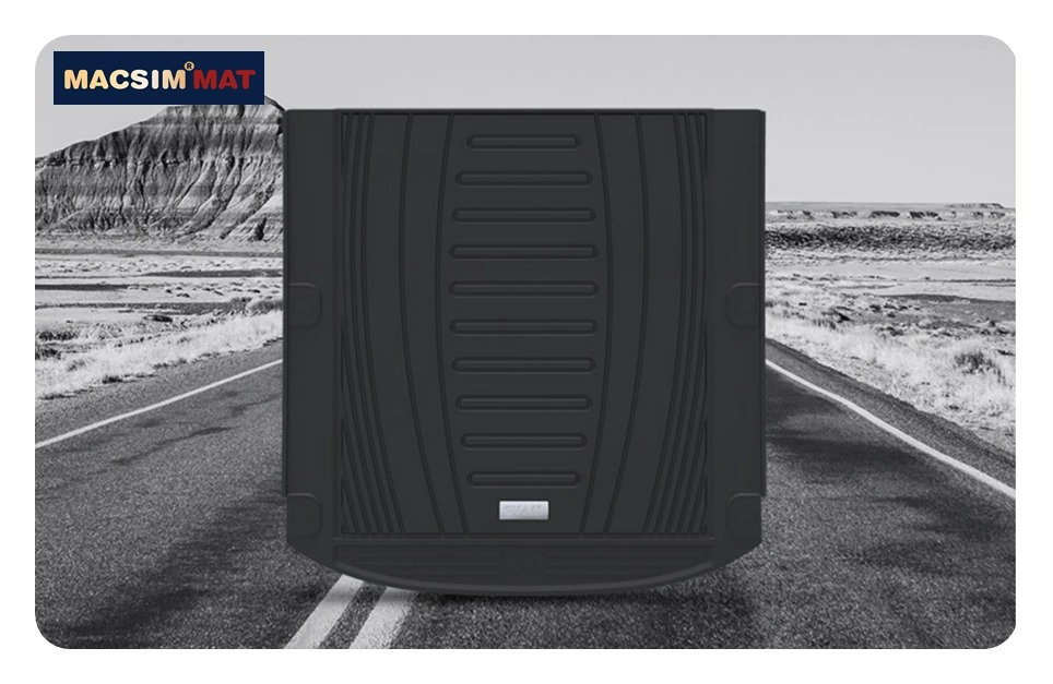 Thảm lót cốp xe ô tô Audi A3 2021+ nhãn hiệu Macsim 3W chất liệu TPE màu đen.
