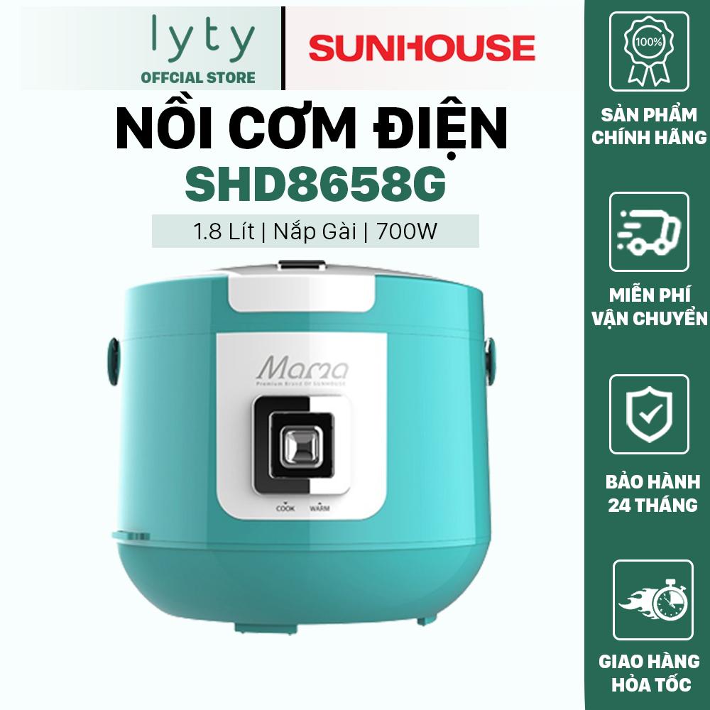 Nồi cơm điện cao cấp SUNHOUSE MAMA 1.8L SHD8658G - Bảo Hành Chính Hãng 24 Tháng Toàn Quốc