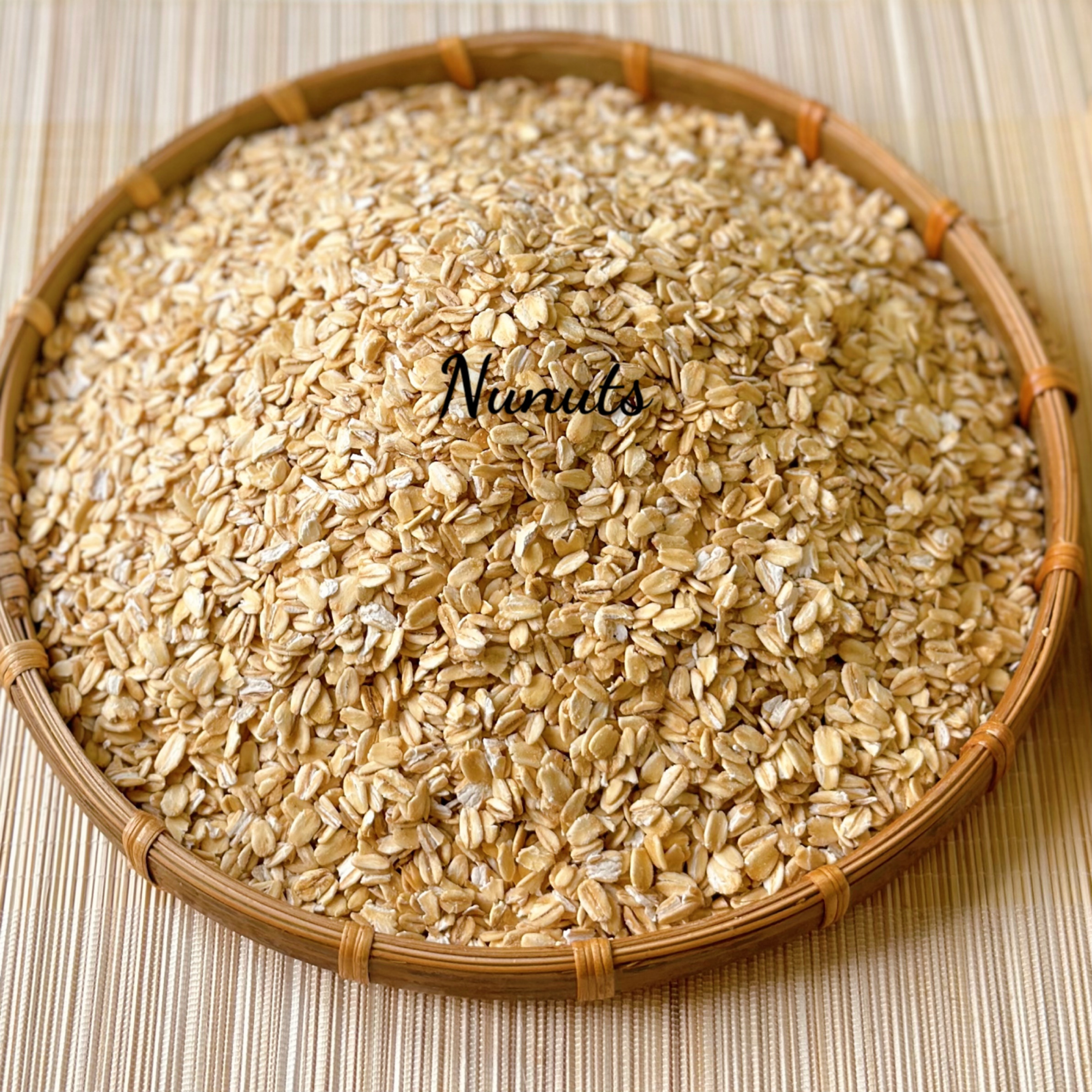 1kg yến mạch cán dẹt Nunuts nguyên cám, hữu cơ, không chất bảo quản, nguyên vị