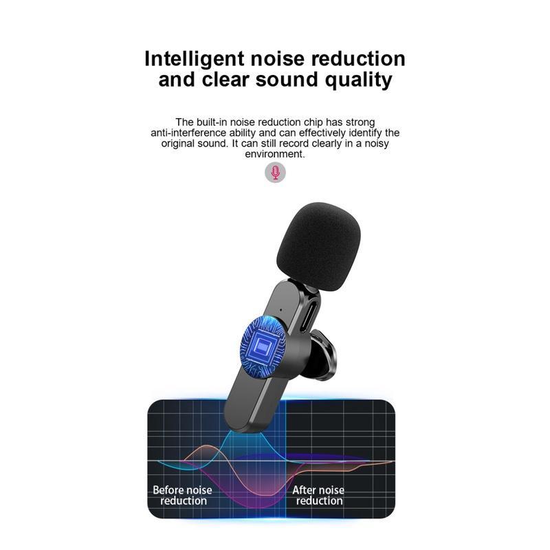 Available Wireless Bluetooth 5.2 Lavalier Microphone Mini Intelligent Noise Reduction Mic For Android IOS iPhone COD