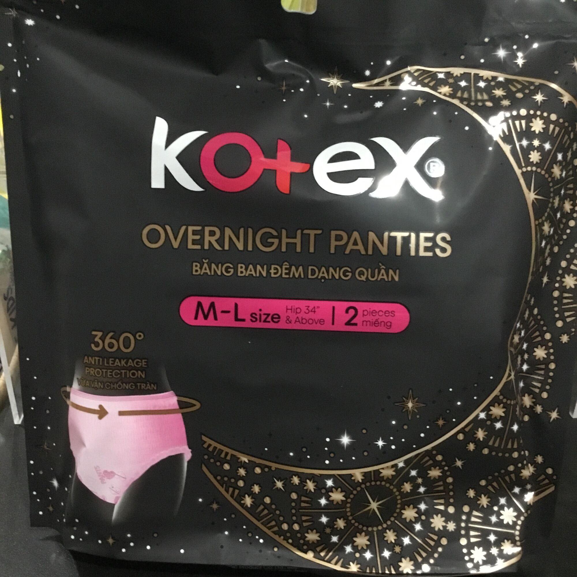 Combo 3 Gói Băng Vệ Sinh Kotex đêm dạng quần vừa vặn chống tràn 360 size ML -HSD luôn mới