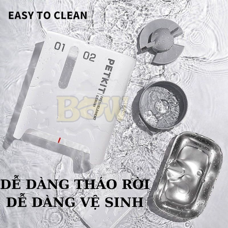 {Hàng Chính Hãng} Petkit Fresh Elemnent Gemini Máy cho ăn tự động cho chó mèo 2 khay