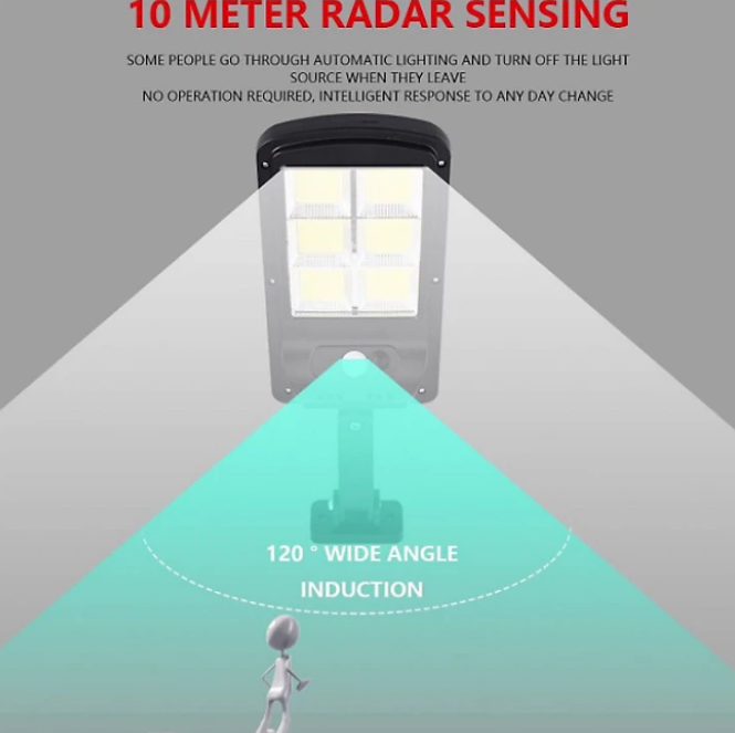 Đèn năng lượng mặt trời liền thể 120 LED COB siêu sáng (cảm biến chuyển động, cảm biến ánh sáng, công suất 60w) - có điều khiển