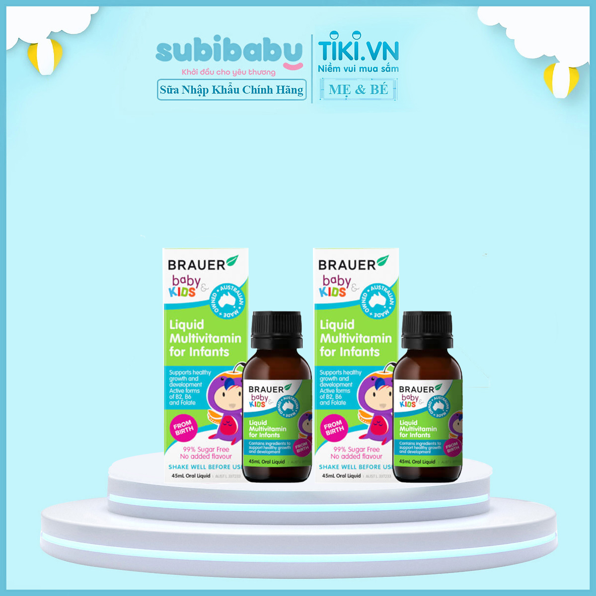 Dung dịch Brauer Baby &amp; Kids Liquid Multivitamin For Infants hỗ trợ bổ sung một số vitamin (45ml)