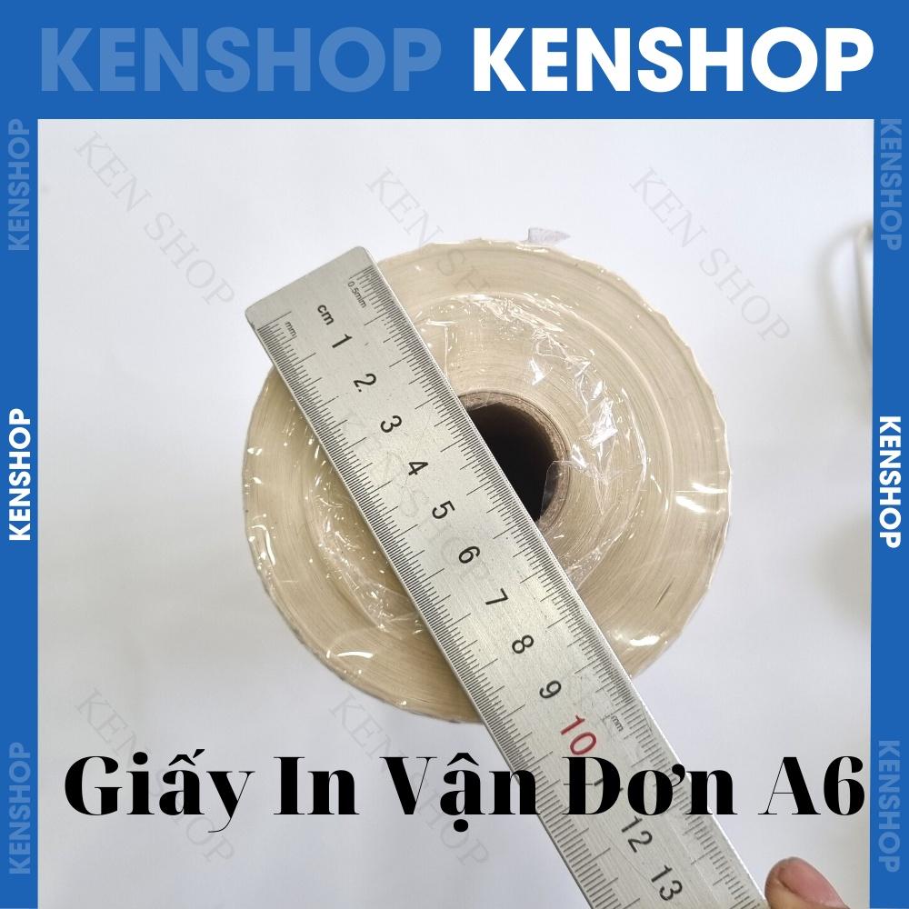 Giấy In Nhiệt 100x150, Giấy In Vận Đơn Khổ A6 Cuộn 50 mét ,Tem Sẵn Lớp Keo cho In Đơn Shopee, TMĐT và Vận Chuyển