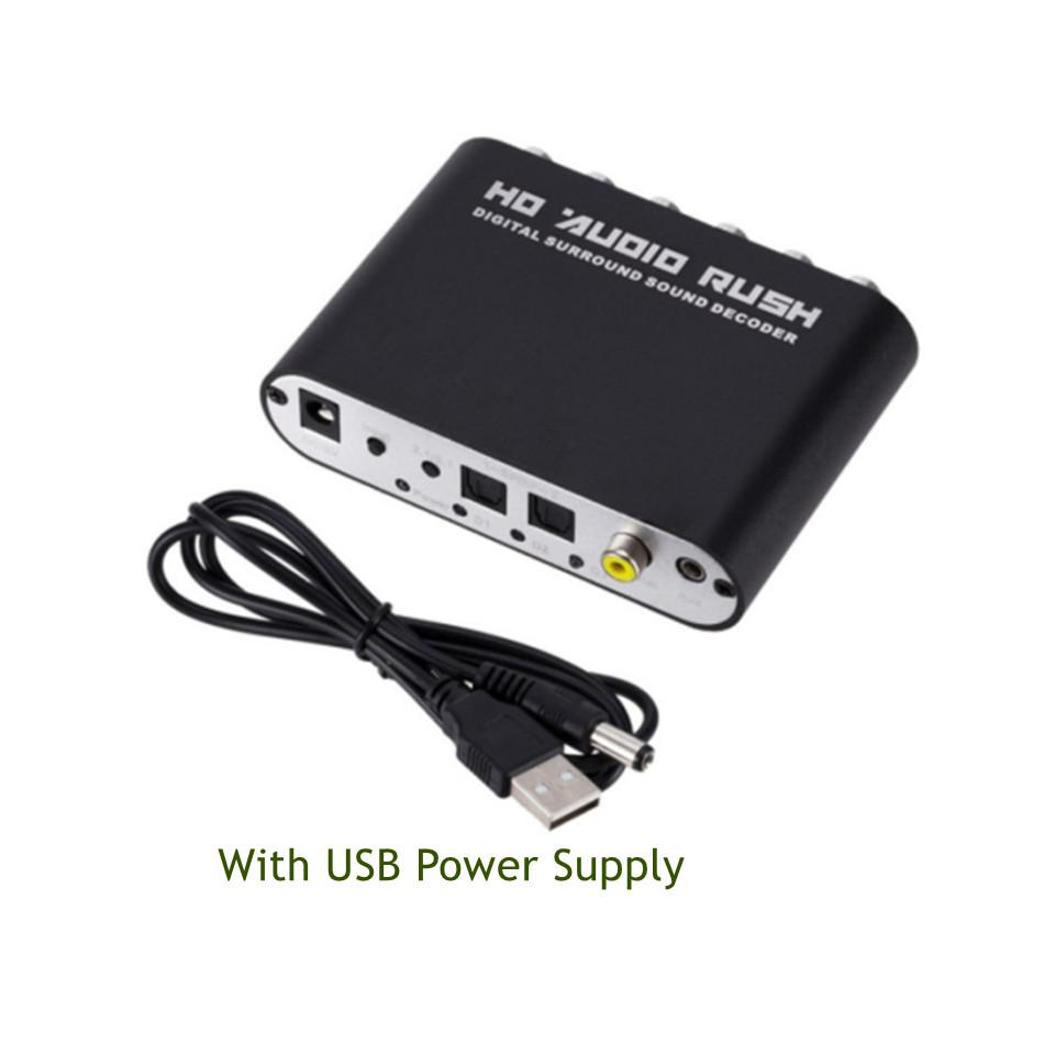 WvvMvv AC3 Âm Thanh Kỹ Thuật Số Sang Analog 5.1 Kênh Âm Thanh Nổi DAC Bộ Chuyển Đổi Quang Học SPDIF Đồng Trục AUX 3.5Mm Sang 6 Bộ Giải Mã RCA Bộ Khuếch Đại