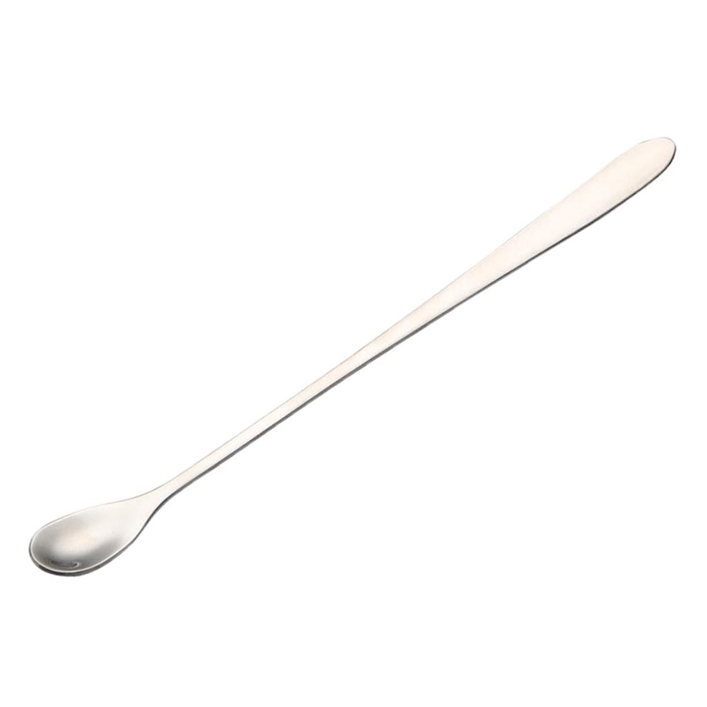Long Handle Stainless Steel Stirring Spoon Milkshake Drinks Tea Coffee Spoon