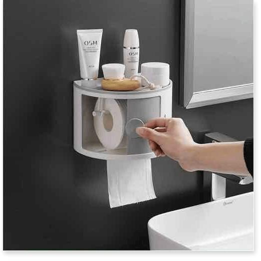 BỘ 2 HỘP ĐỰNG ĐỒ 2 TẦNG TREO TƯỜNG NHÀ VỆ SINH OUSUWO
