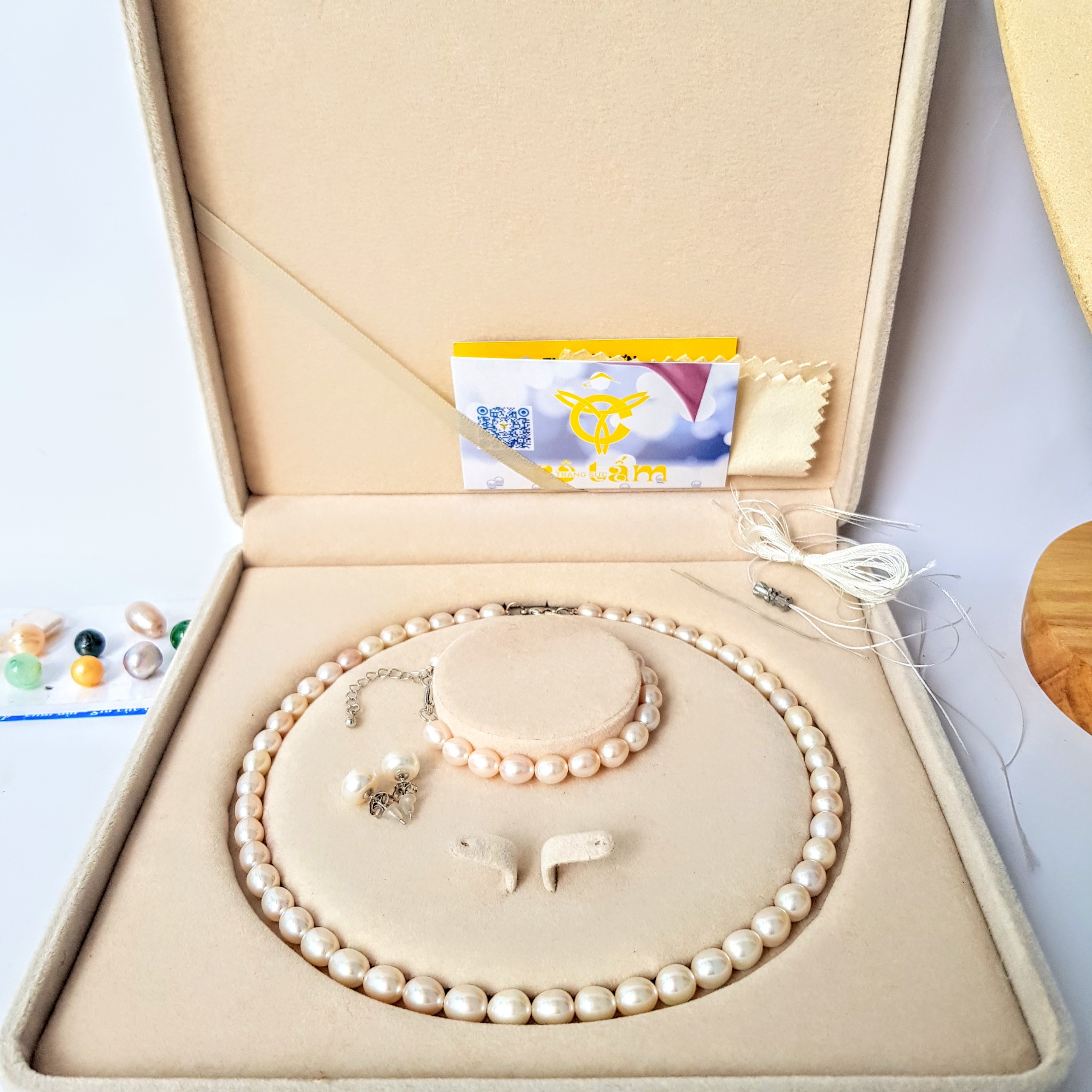 Vòng Cổ Ngọc Trai Nước Ngọt Thiên Nhiên Cao Cấp - Chuỗi Đơn Xoài - Trang Sức Cô Tấm - PEARL MANGO - Trắng Hồng - CTJ0203