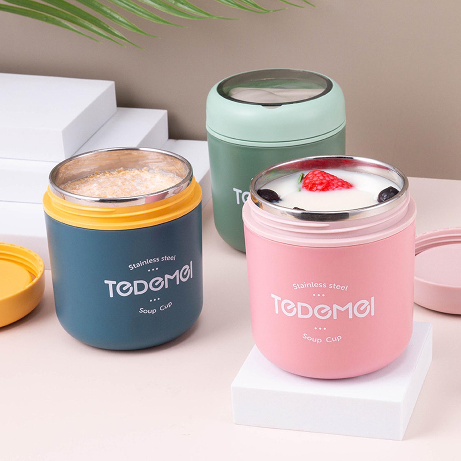 Stainless Steel Thermal Cup Portable Insulated Porridge Lunch Box Food Jar