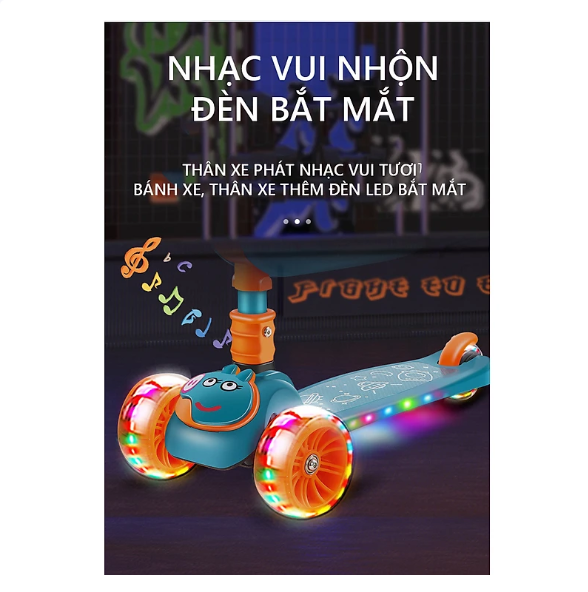 Xe Trượt Scooter 3 Bánh Đa Năng Đèn Led Cho Bé