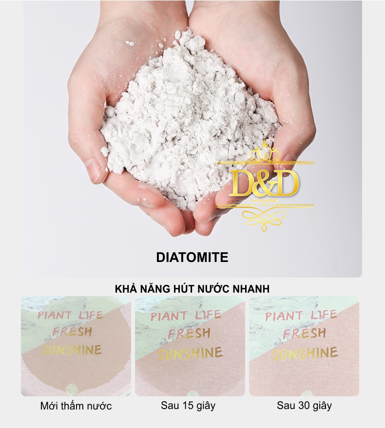 Set bộ lót ly, cốc Diatomite siêu hút nước họa tiết, thông điệp dễ thương