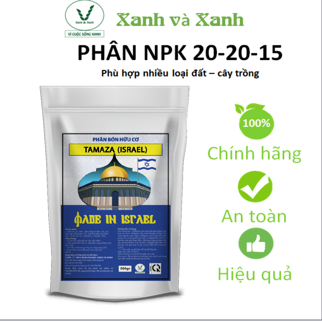 Phân bón hữu cơ Israel - Nhập khẩu 100% - Hữu cơ 70% - Cải tạo mọi loại đất - Phù hợp mọi loại cây trồng