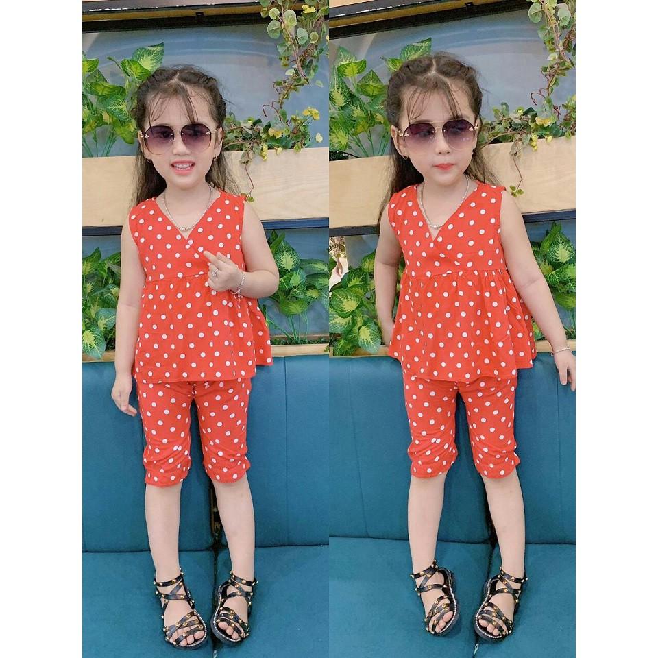 Bộ ngố bé gái size 1-7 tuổi 10-22kg vải thô lụa