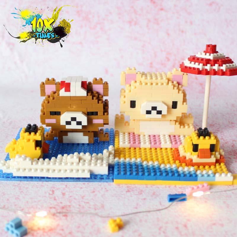 Đồ chơi Lego 3d gấu nâu Rilakkumar dễ thương quà tặng sinh nhật trẻ em, tặng bạn trai bạn gái