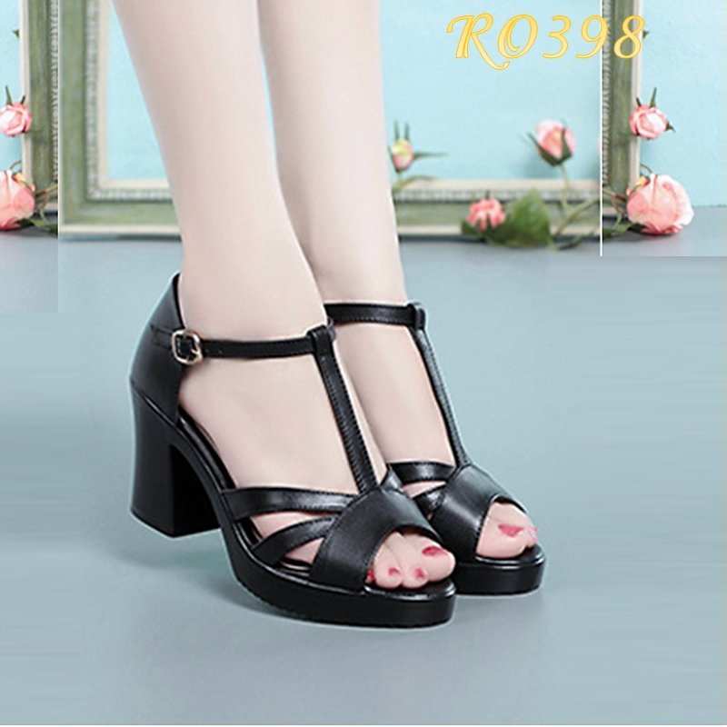 Sandal cao gót nữ, da lì cao cấp ROSATA RO398 - HÀNG VIỆT NAM - BKSTORE