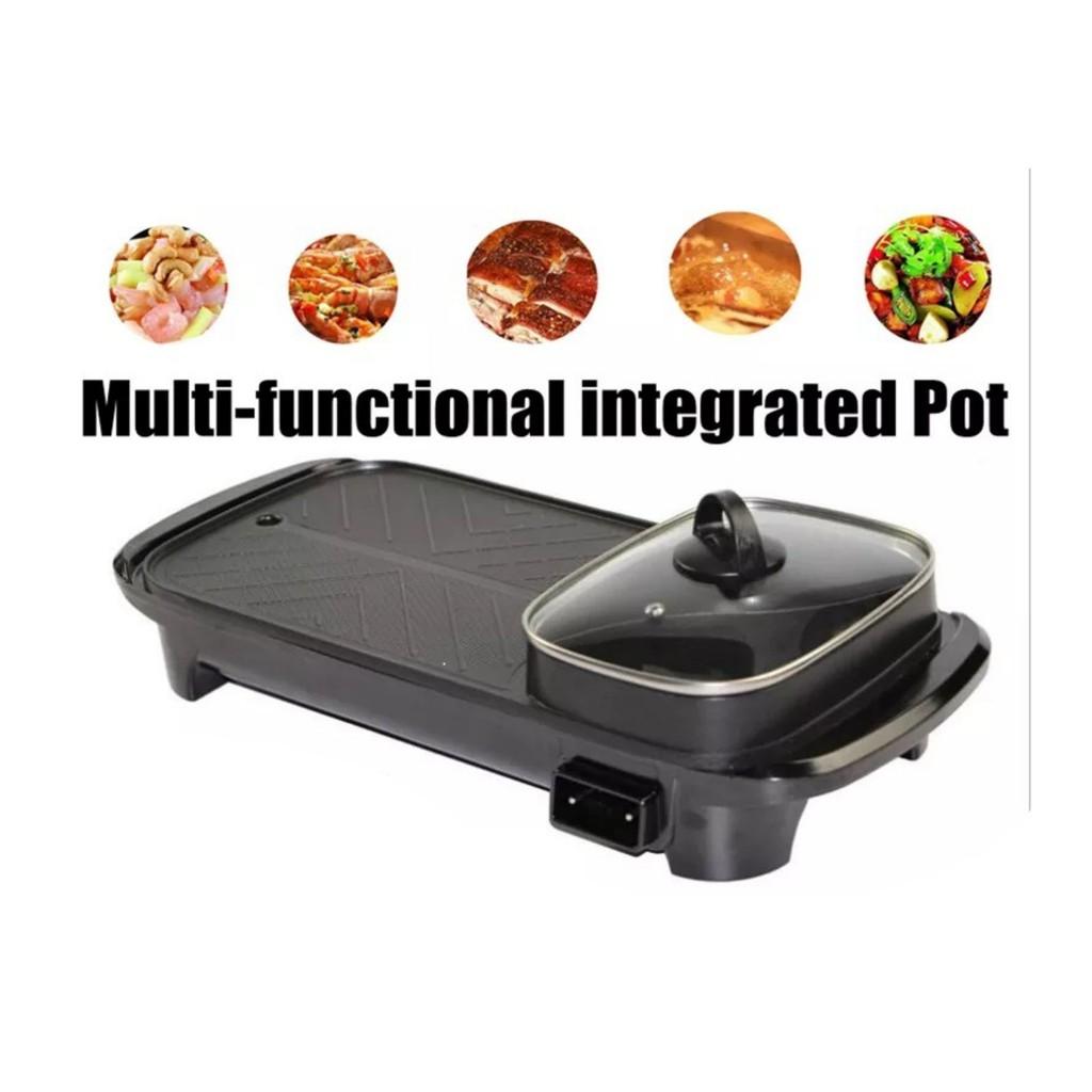 Bếp Lẩu Nướng 2 Trong 1 Chữ Nhật POT-159 1300W, Bếp Lẩu Nướng Không Khói BBQ Hàn Quốc - BẢO HÀNH 12 THÁNG