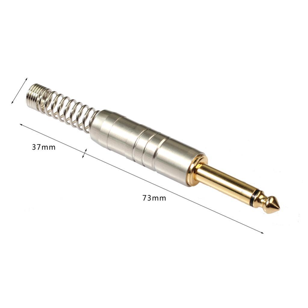 2 6.35mm Plated Plug Connector Video DIY Accessory