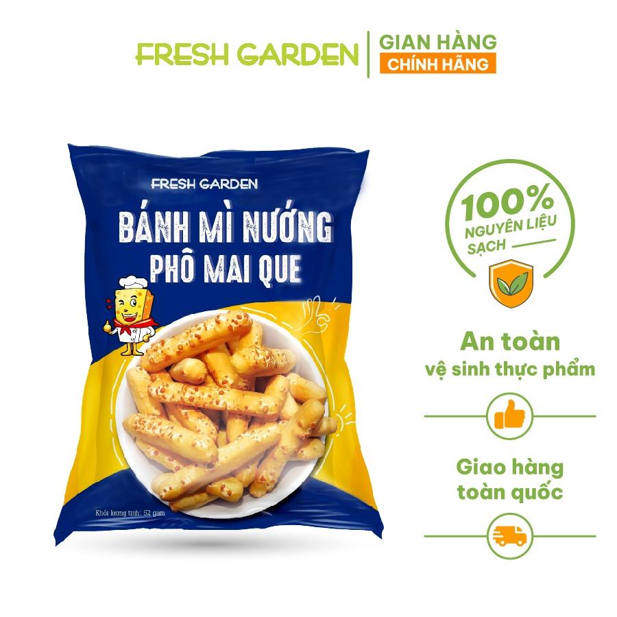 Snack Bánh Mì Nướng Phô Mai Que FRESH GARDEN Giòn Xốp Béo Thơm Phô Mai Siêu Cuốn Gói 52g