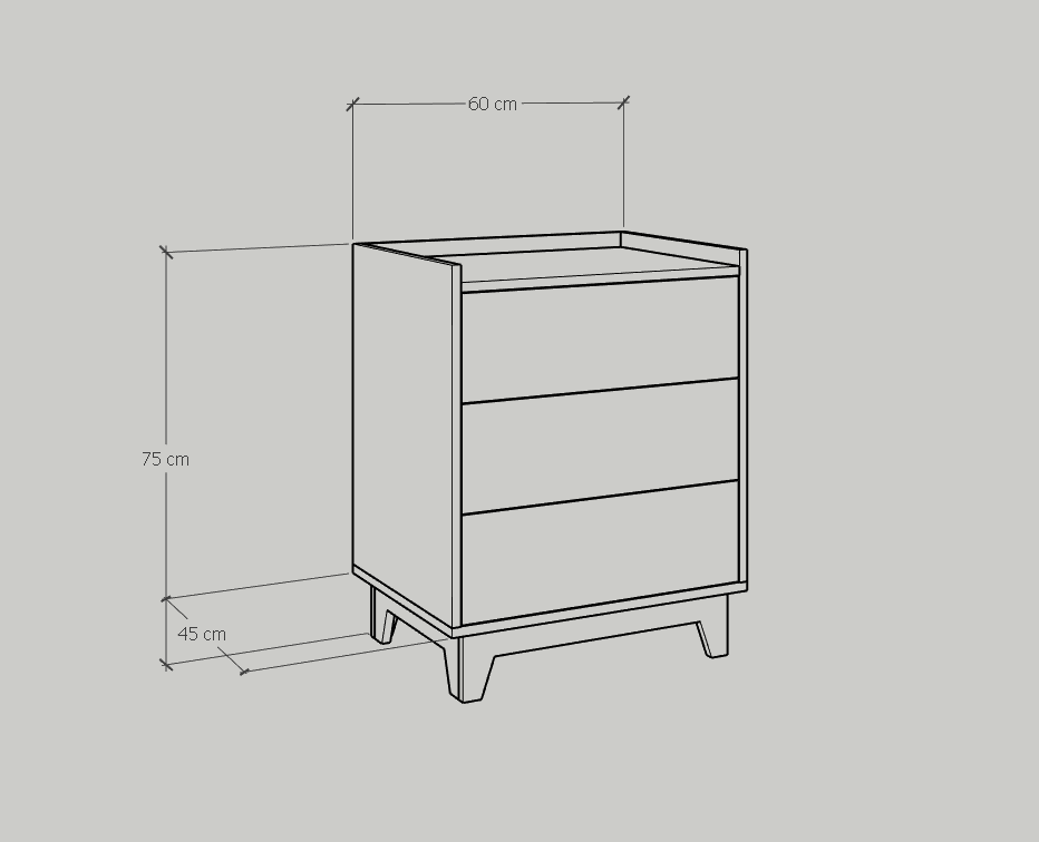 [Happy Home Furniture] KINA , Tủ đựng đồ 3 ngăn kéo , 60cm x 45cm x 75cm ( DxRxC), THK_074