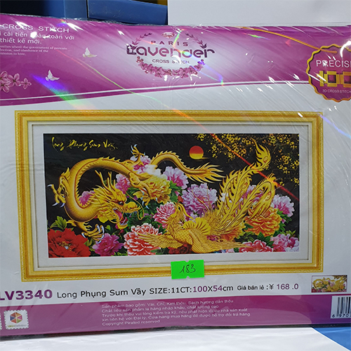Tranh thêu long phụng sum vầy LV3340 - kích thước: 100 * 54cm.