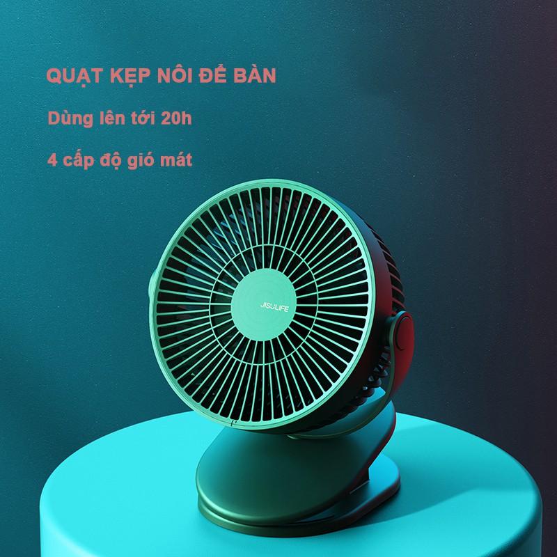 Quạt kẹp nôi cho bé, quạt mini kẹp xe đẩy, kẹp đầu giường cho bé, quạt sạc điện xoay 720 độ thời gian sử dụng lâu