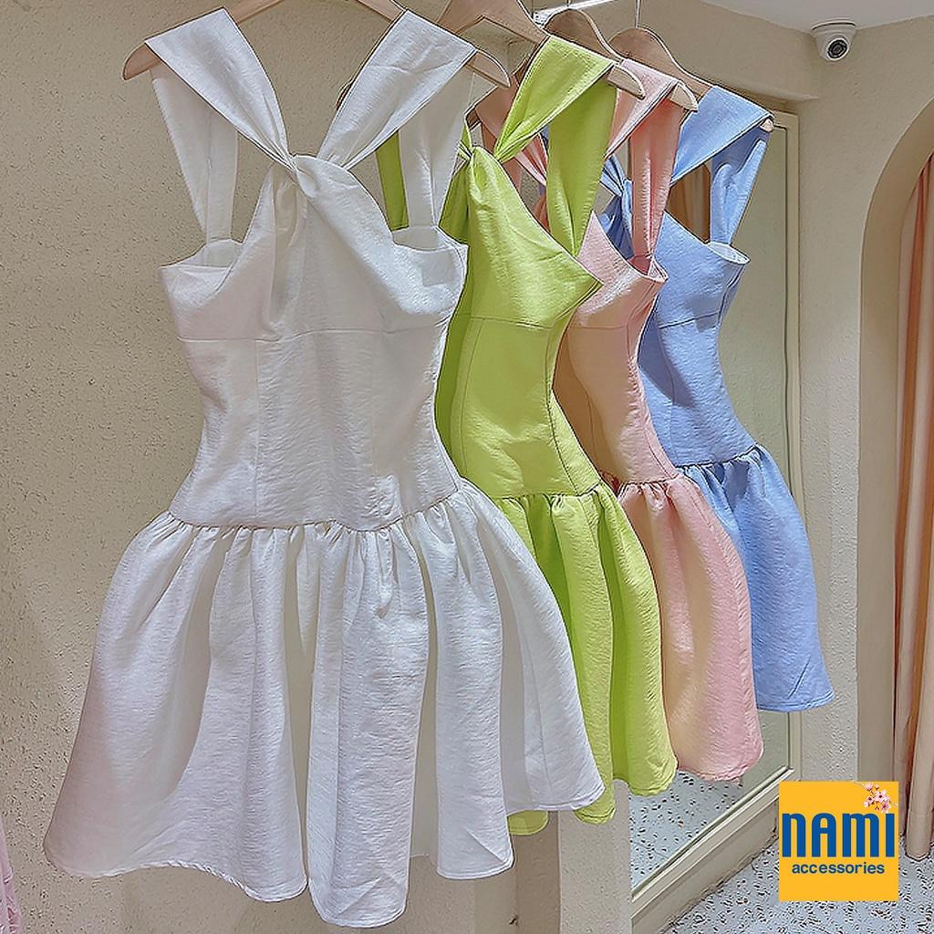 Đầm Xoè Cổ Yếm Xoắn Ngực Cách Điệu Đuôi Cá Xinh Xắn Dễ Thương Đáng Yêu - ATNU024