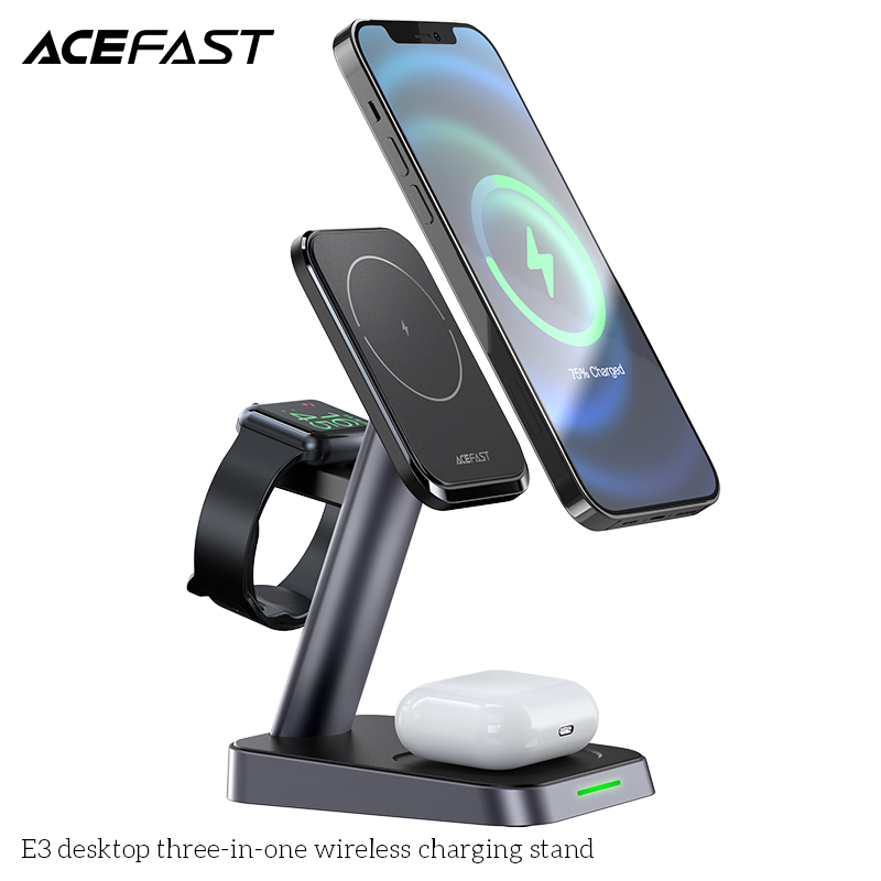 Giá đỡ sạc nhanh không dây Acefast 3 in 1 - E3 Hàng chính hãng Acefast