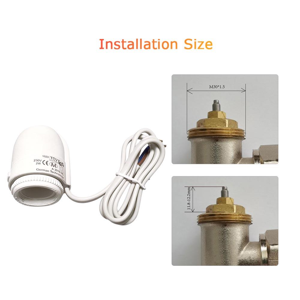 Thermal Actuator AC 230V Normally Close Electric Actuator M30 * 1.5 Thread for Floor Heating Thermostat