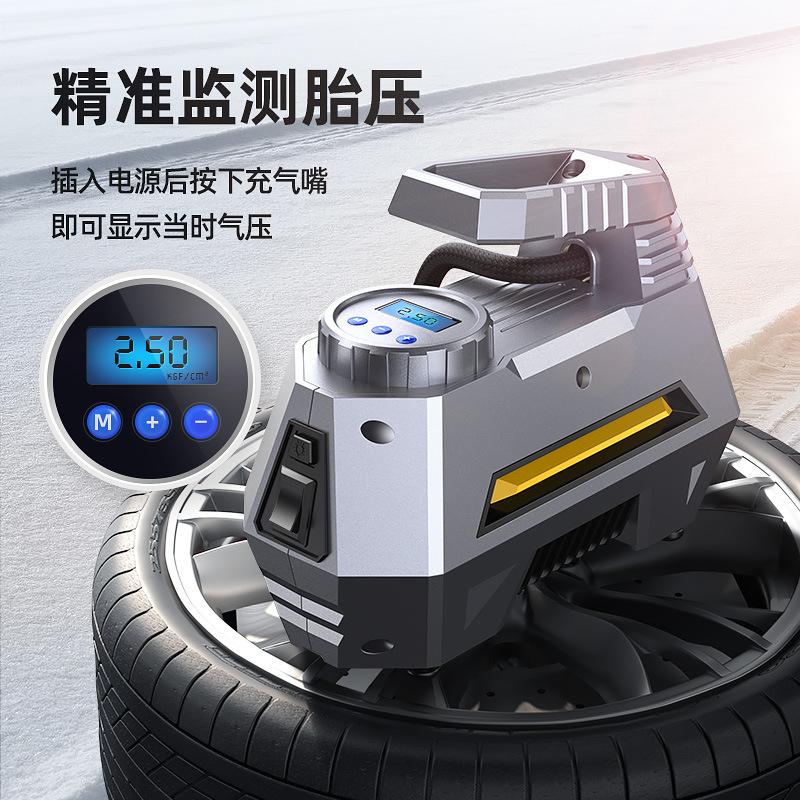 Giá thấp nhất máy bơm không khí gắn trên xe máy bơm không khí xe hơi hai xi lanh áp suất cao lốp xe di động máy bơm không khí lốp xe đa chức năng