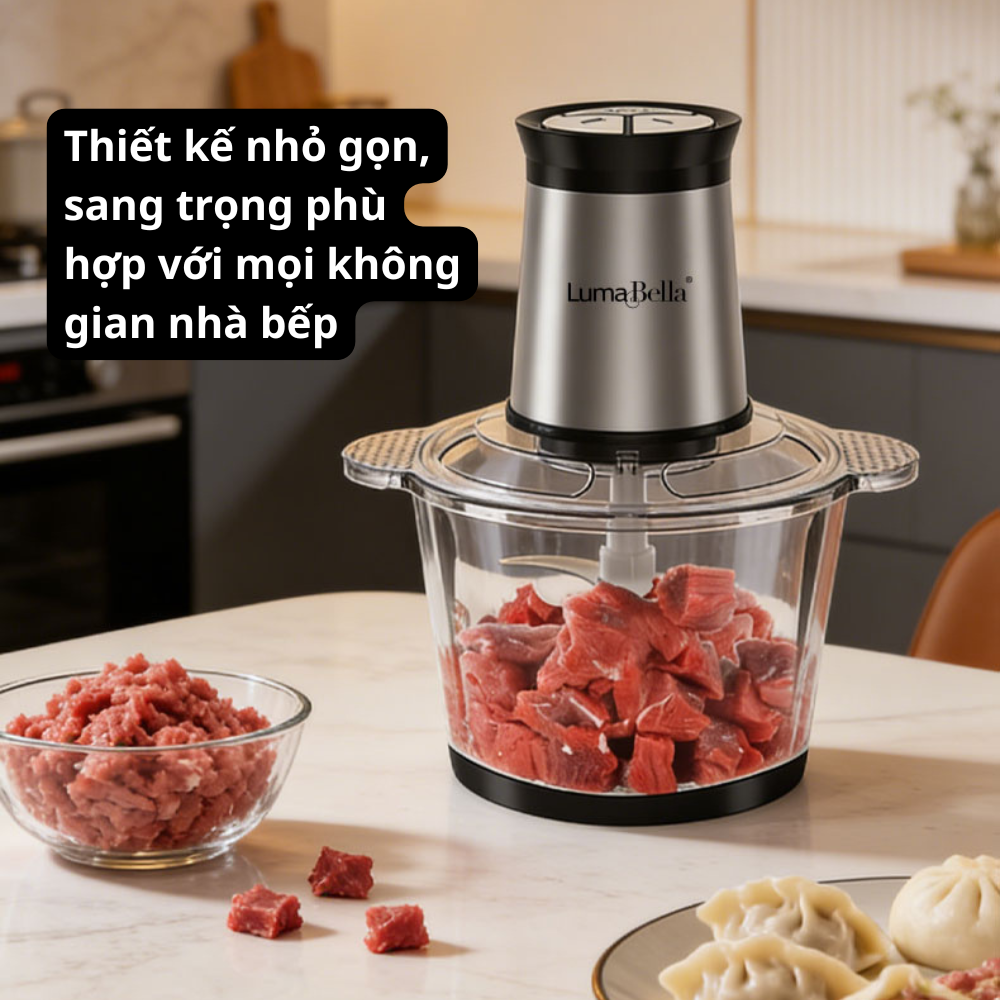 Máy xay thịt đa năng Lumabella LB-56011 công suất 800W, 4 lưỡi dao dễ dàng xay nhuyễn mọi thực phẩm - BẢO HÀNH 12 THÁNG - DELIYA - HÀNG CHÍNH HÃNG