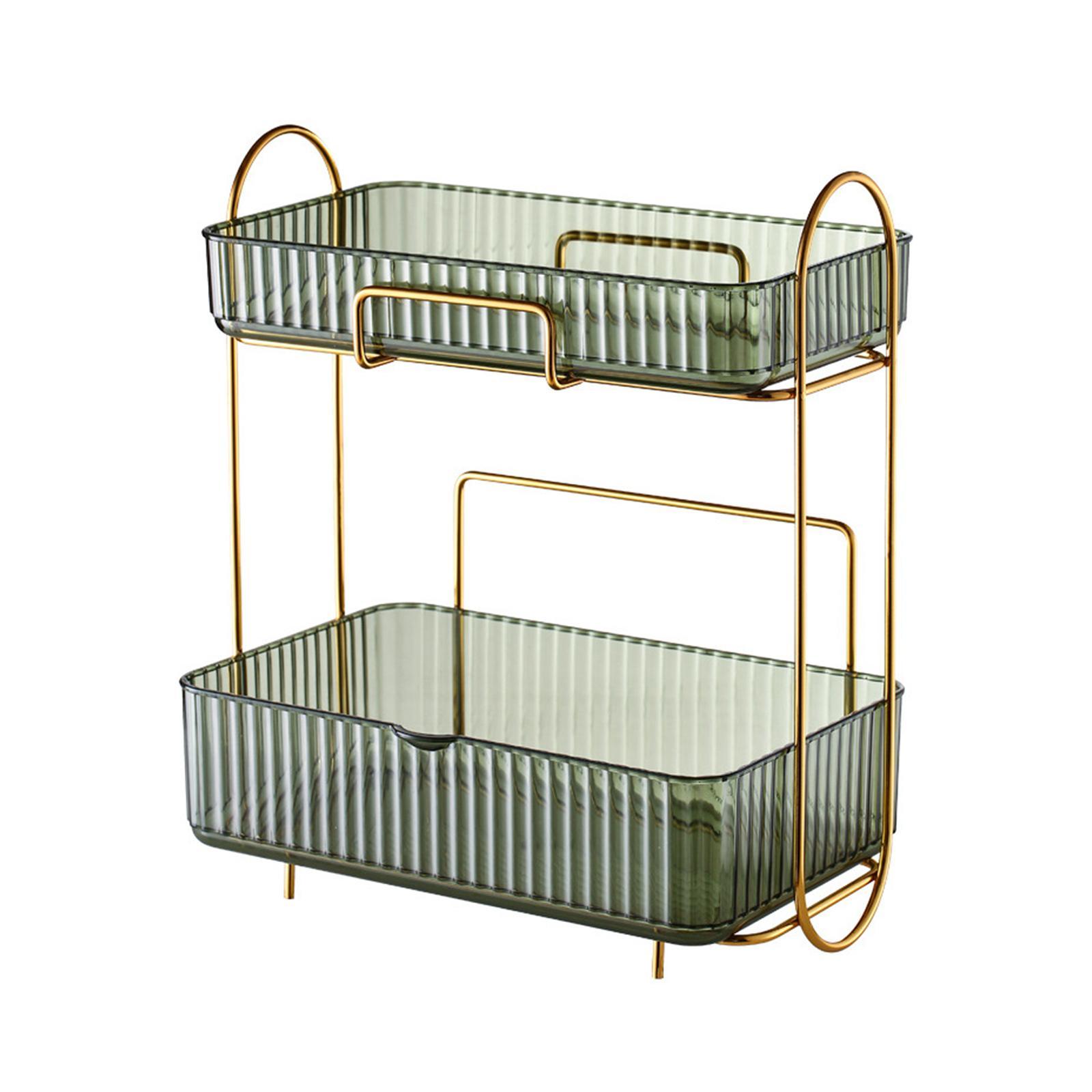 2 Tier Makeup Cosmetic Organizer Multifunctional for Bedroom Desk Countertop