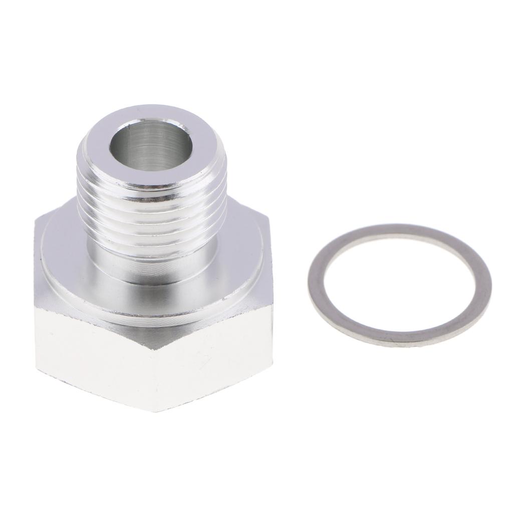 Oil Pressure Sensor Adapter M16X1.5 to 1/8 NPT Turbo Feed Port Gauge Adapter with Gasket,Sliver