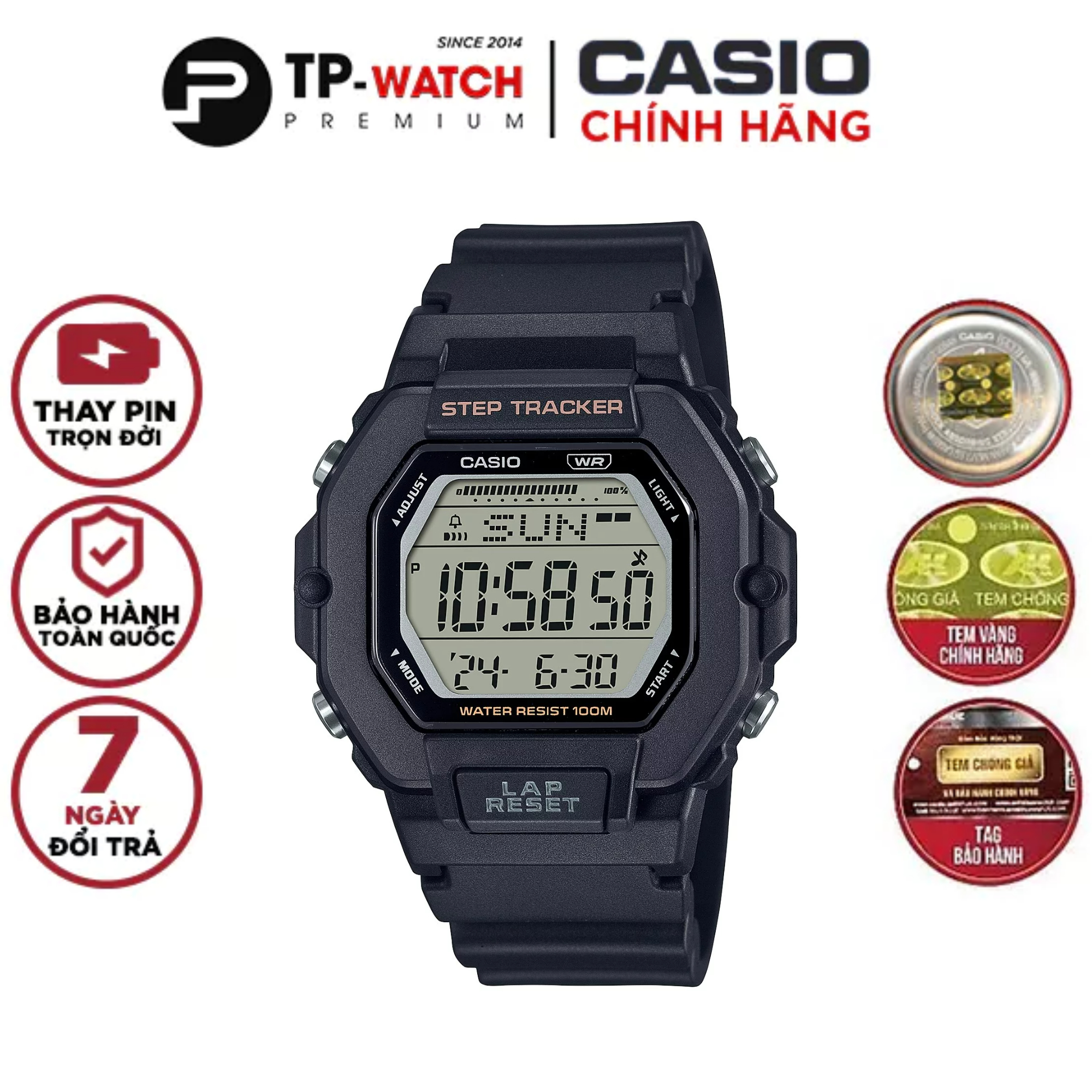 Đồng Hồ Nữ Dây Nhựa Casio LWS-2200H-1AVDF | LWS-2200H-1A