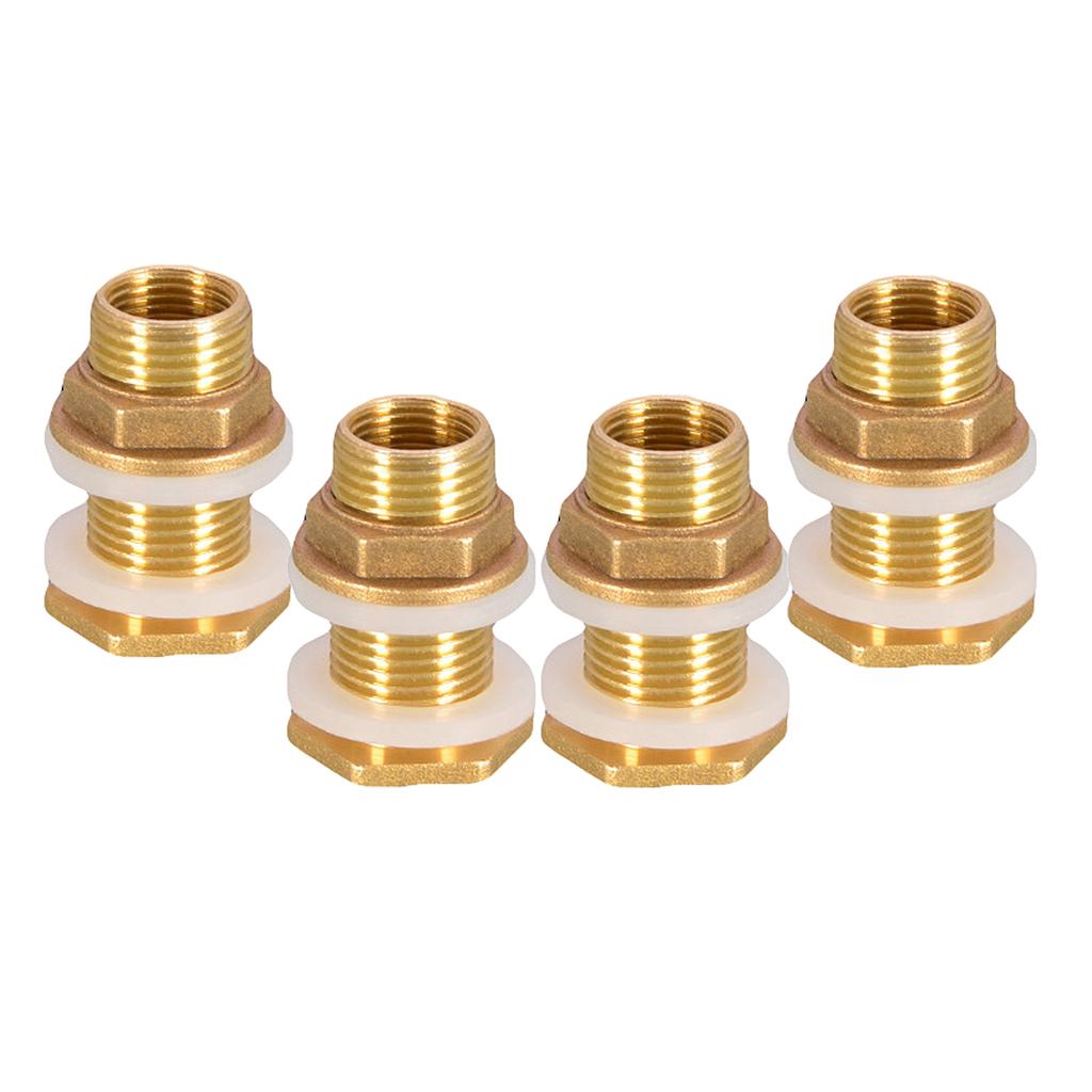 4pcs Solid Brass Water Tank Connector Garden Hose Adapter DN15