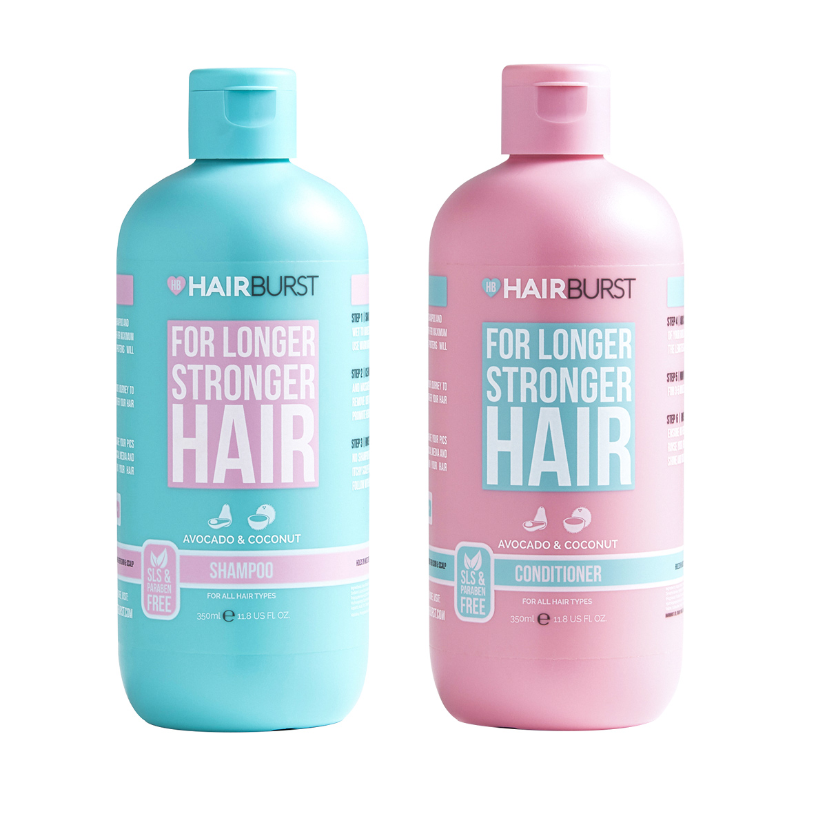 Bộ Dầu Gội Xả HAIRBURST For Longer Stronger Hair Kích Thích Tóc Mọc Dài Chắc Khỏe 350ml