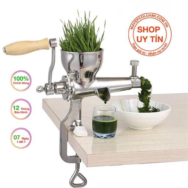 Máy ép cỏ lúa mì bằng tay inox